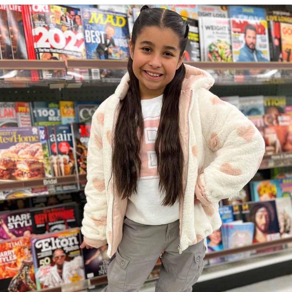 Cream & pink heart jacket